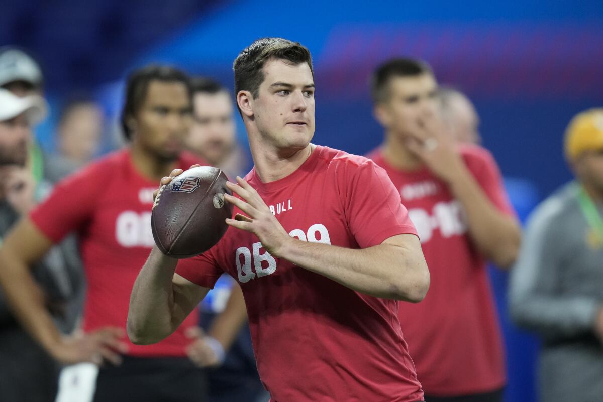 Stanford quarterback Tanner McKee is among the players the Rams might target in the NFL draft.