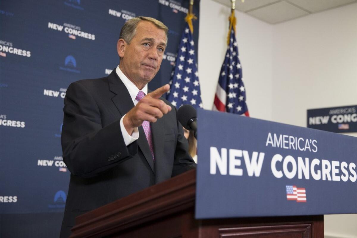 House Speaker John Boehner, seen at a news conference on Jan. 27, couldn't get a majority of Republicans to support a bill to fund the Department of Homeland Security that ended up passing with Democratic backing.