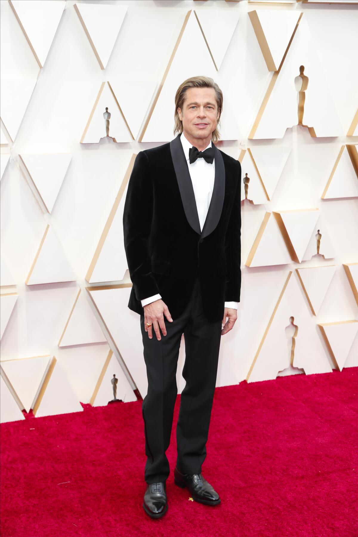 Brad Pitt arrives at the 92nd Academy Awards on Sunday at the Dolby Theatre in Hollywood.

