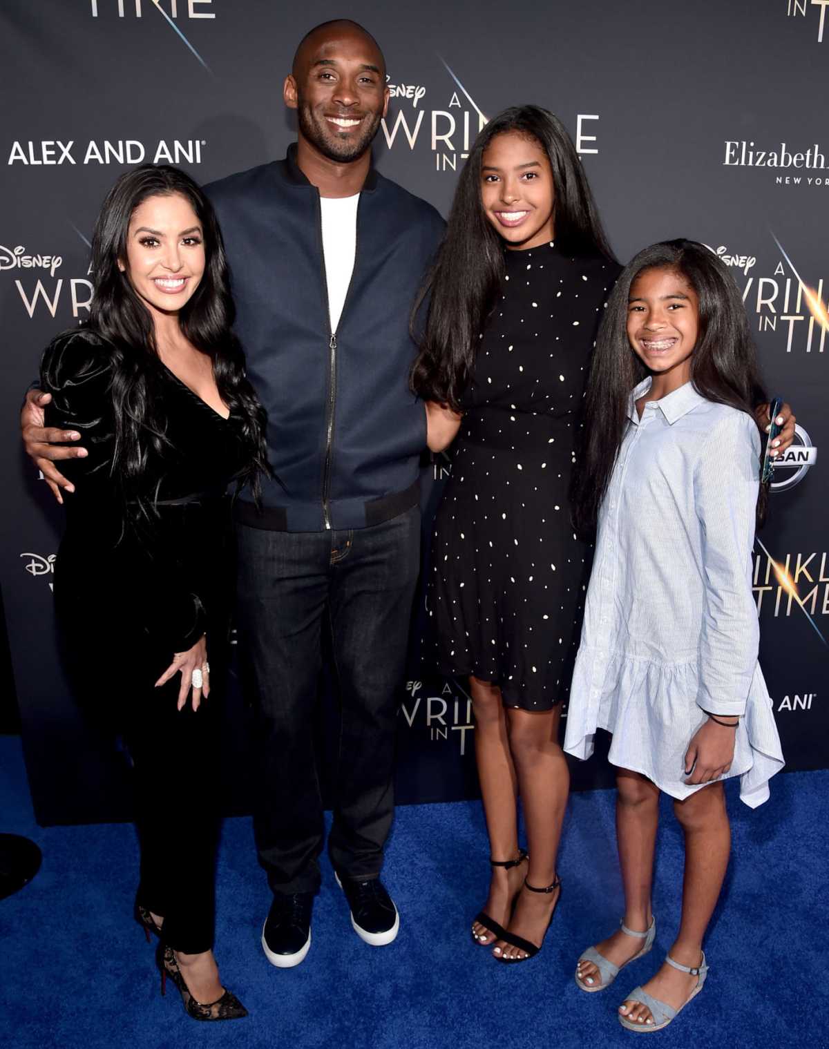 Vanessa, Kobe Bryant, Natalia and Gianna Bryant arrive at the world premiere of 'A Wrinkle in Time' 