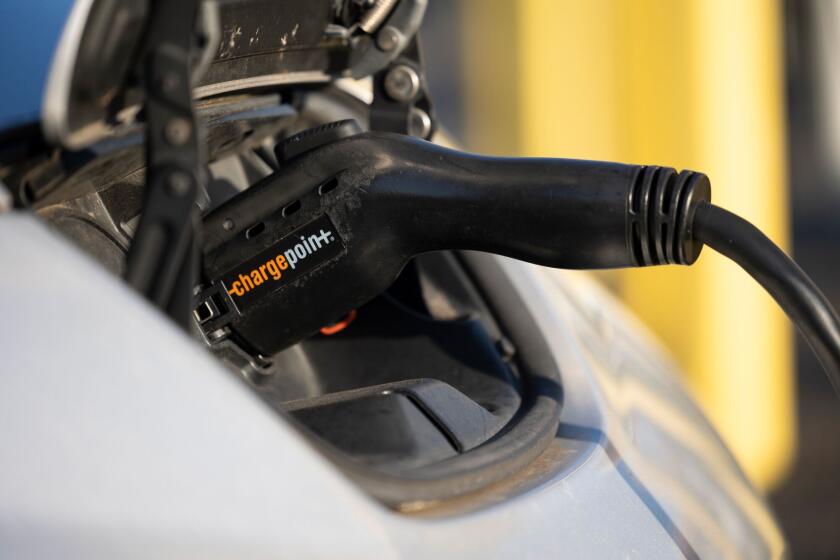 A ChargePoint electric vehicle charging station.