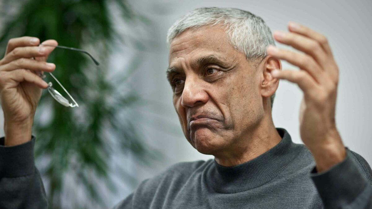 Vinod Khosla during a conference call at his offices in Menlo Park, Calif. on Sep. 15, 2009.