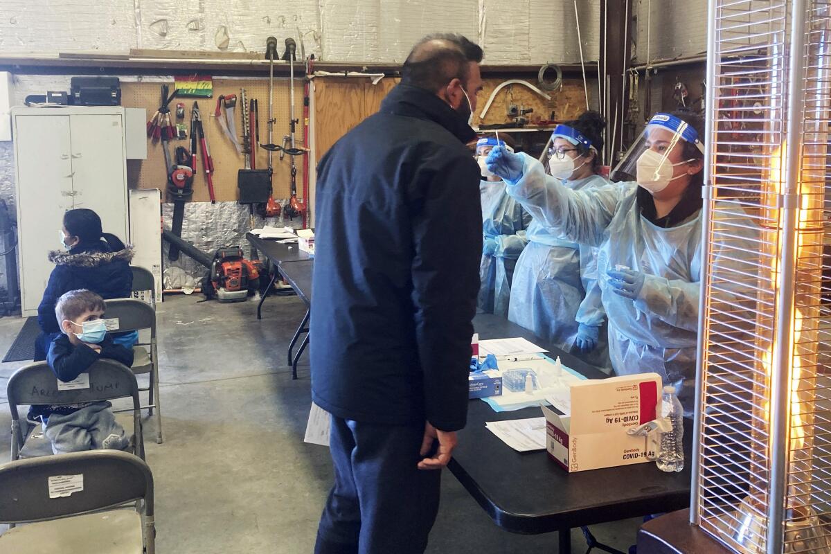 Man getting tested for the coronavirus