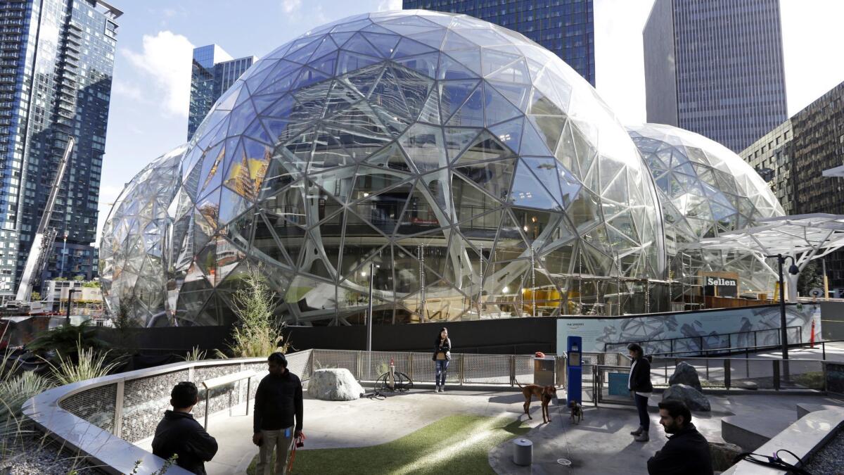 Amazon's Seattle headquarters features a park.