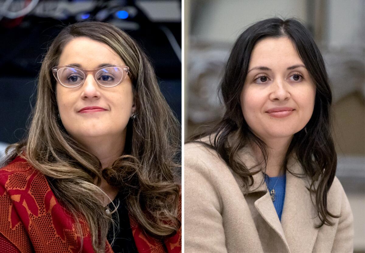 L.A. City Council District 6 candidates Imelda Padilla, left, and Marisa Alcaraz 