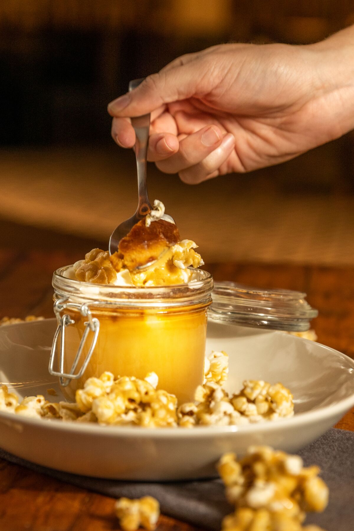 Bourbon caramel budino at Salt & Fin at Harrah's Resort Southern California.