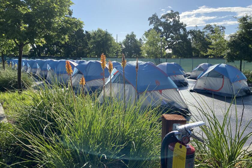 A tent city in Santa Rosa for the homeless.