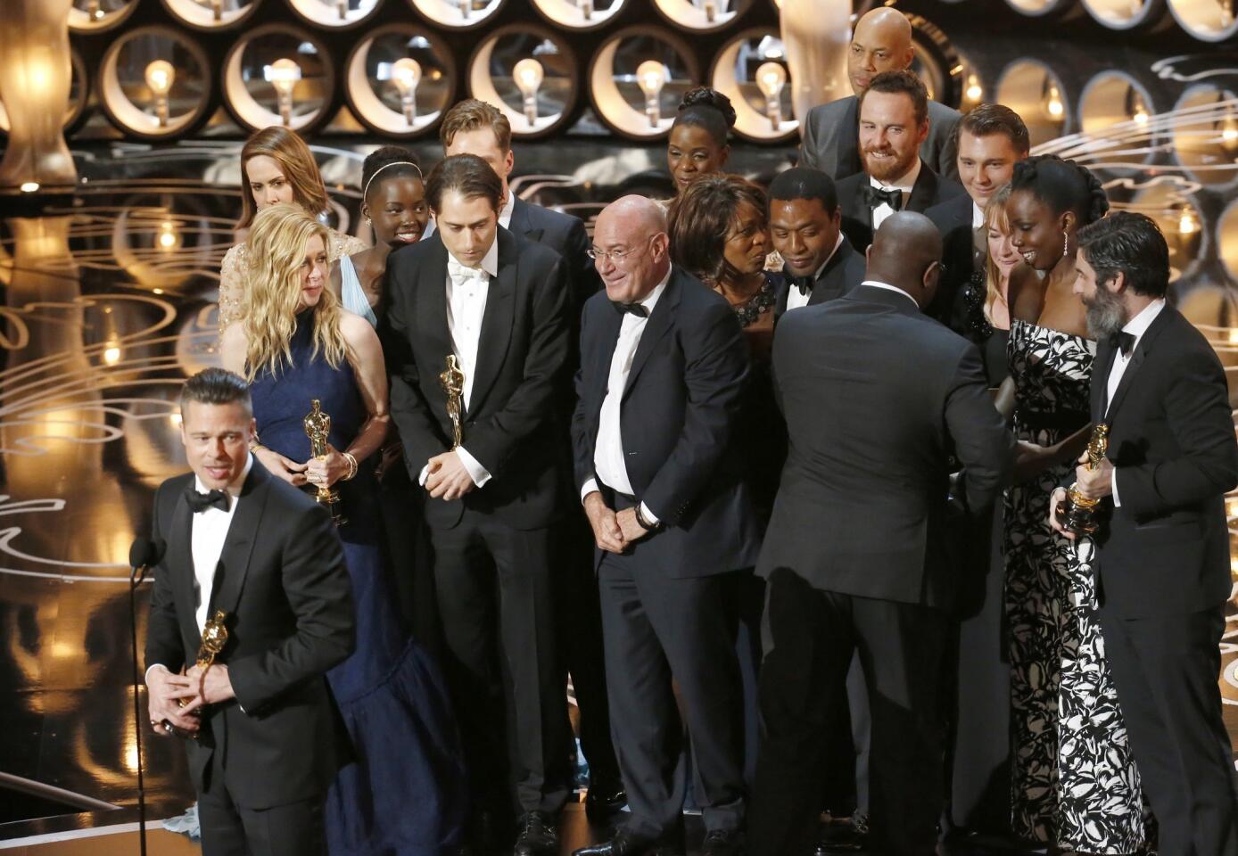 Backstage at the 2014 Academy Awards