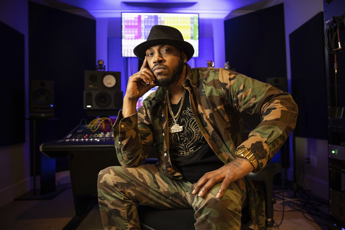 FILE - Rapper Mystikal poses for a portrait in Baton Rouge, La., Jan. 22, 2021. Mystikal was jailed in Louisiana on Monday, Aug. 1, 2022, accused of rape more than a year after prosecutors dropped charges that had kept him jailed for 18 months in another part of the state. (AP Photo/Rusty Costanza, File)