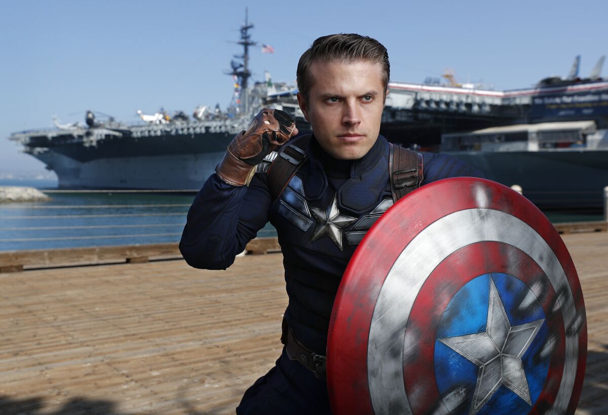 Matt Mullis dressed in Captain America's Stealth Suit.