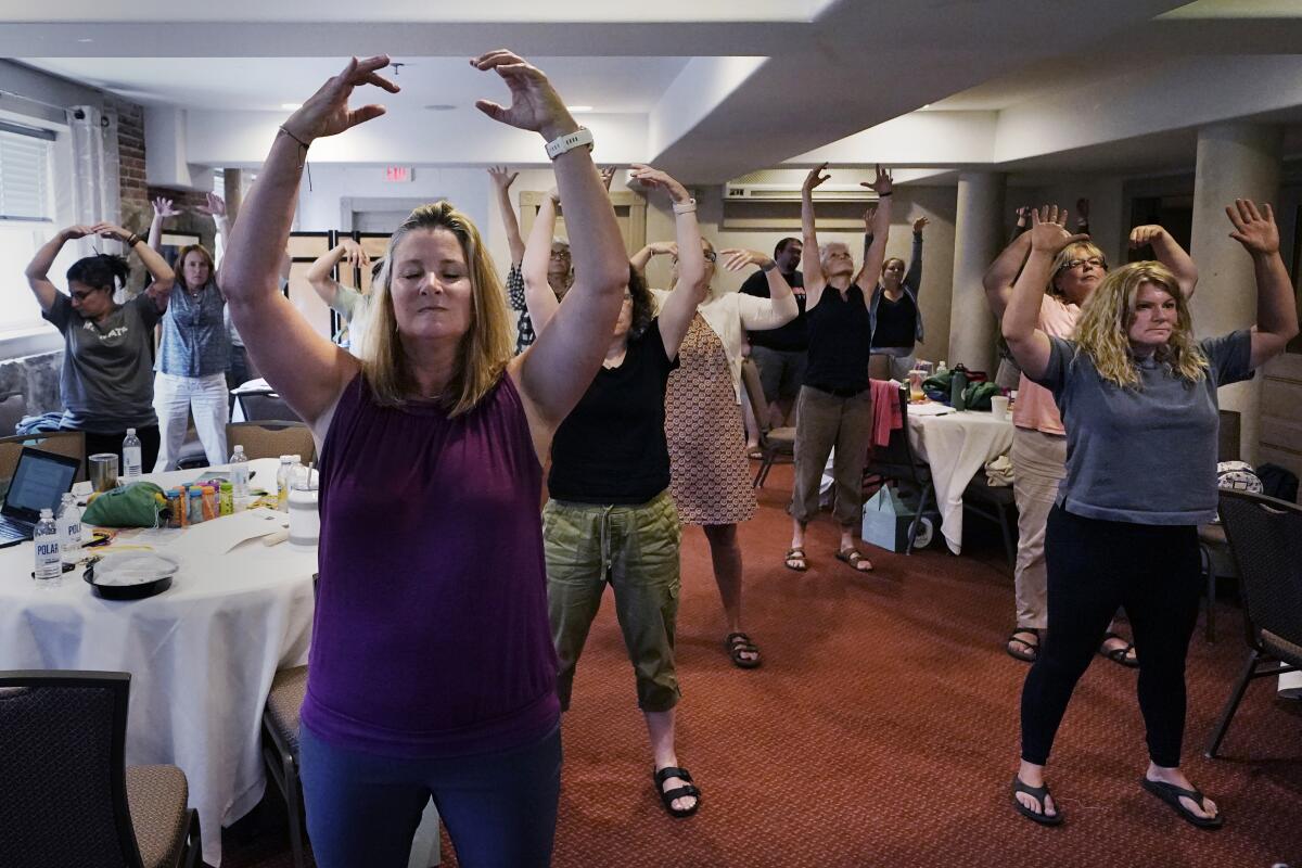 Teachers exercise to reduce stress