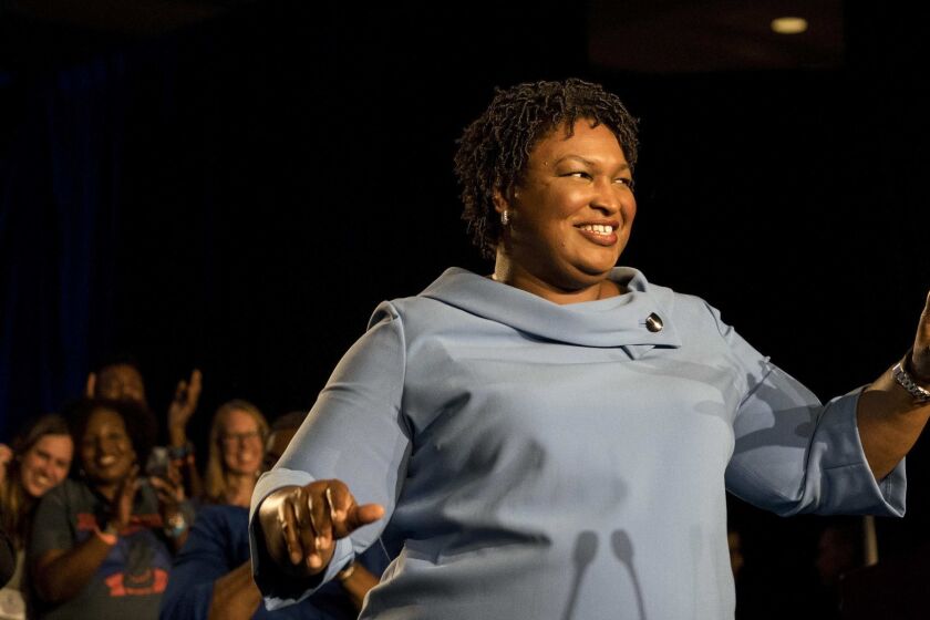 Stacey Abrams, shown in Georgia on Election Day in November 2018, vows to run for office again after unsuccessfully running for governor, but she says she hasn't decided which office that will be. MUST CREDIT: Washington Post photo by Melina Mara. ** Usable by LA, BS, CT, DP, FL, HC, MC, OS, SD, CGT and CCT **