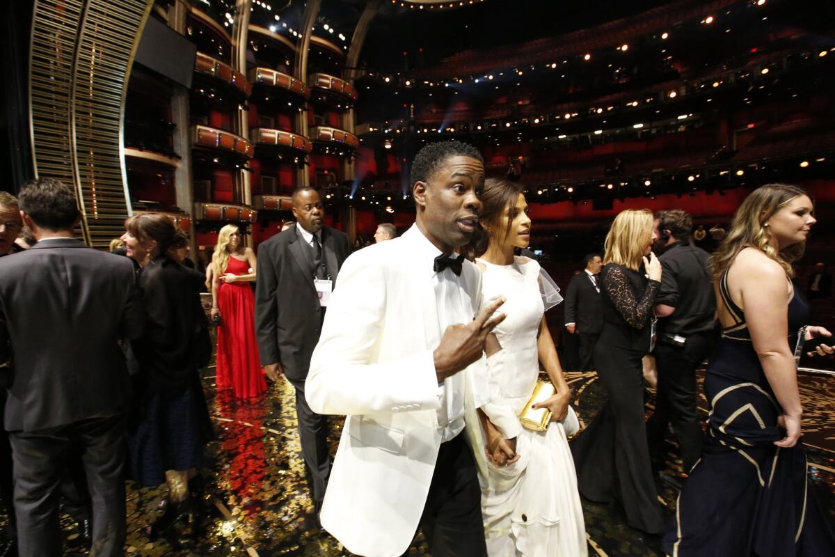 Chris Rock at the end of the Oscars show.