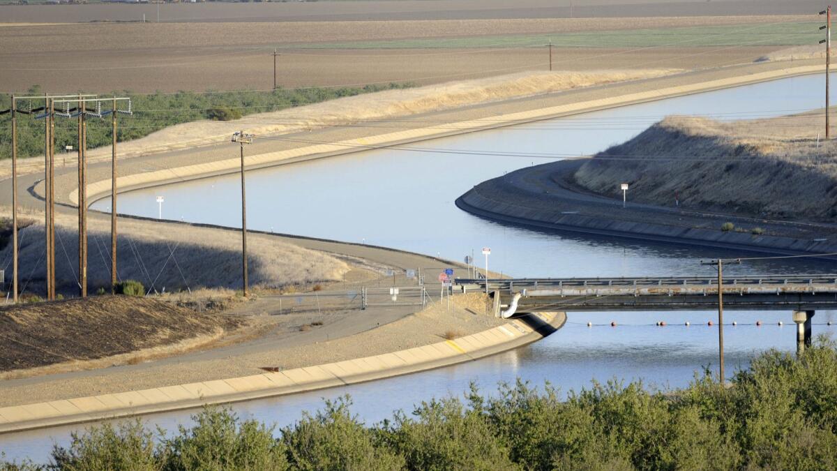 A Central Valley canal carries water to southern California on Oct. 2, 2009.
