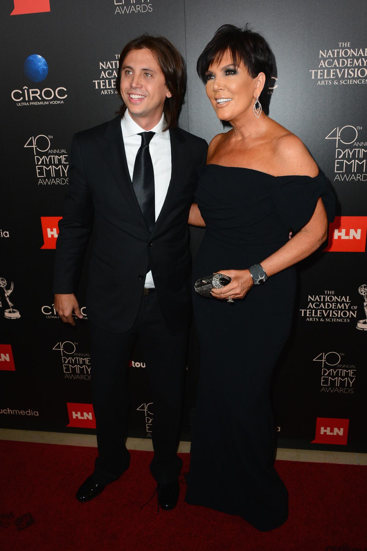 TV personalities Jonathan Cheban, left, and Kris Jenner attend the 40th Annual Daytime Emmy Awards at the Beverly Hilton Hotel on Sunday.