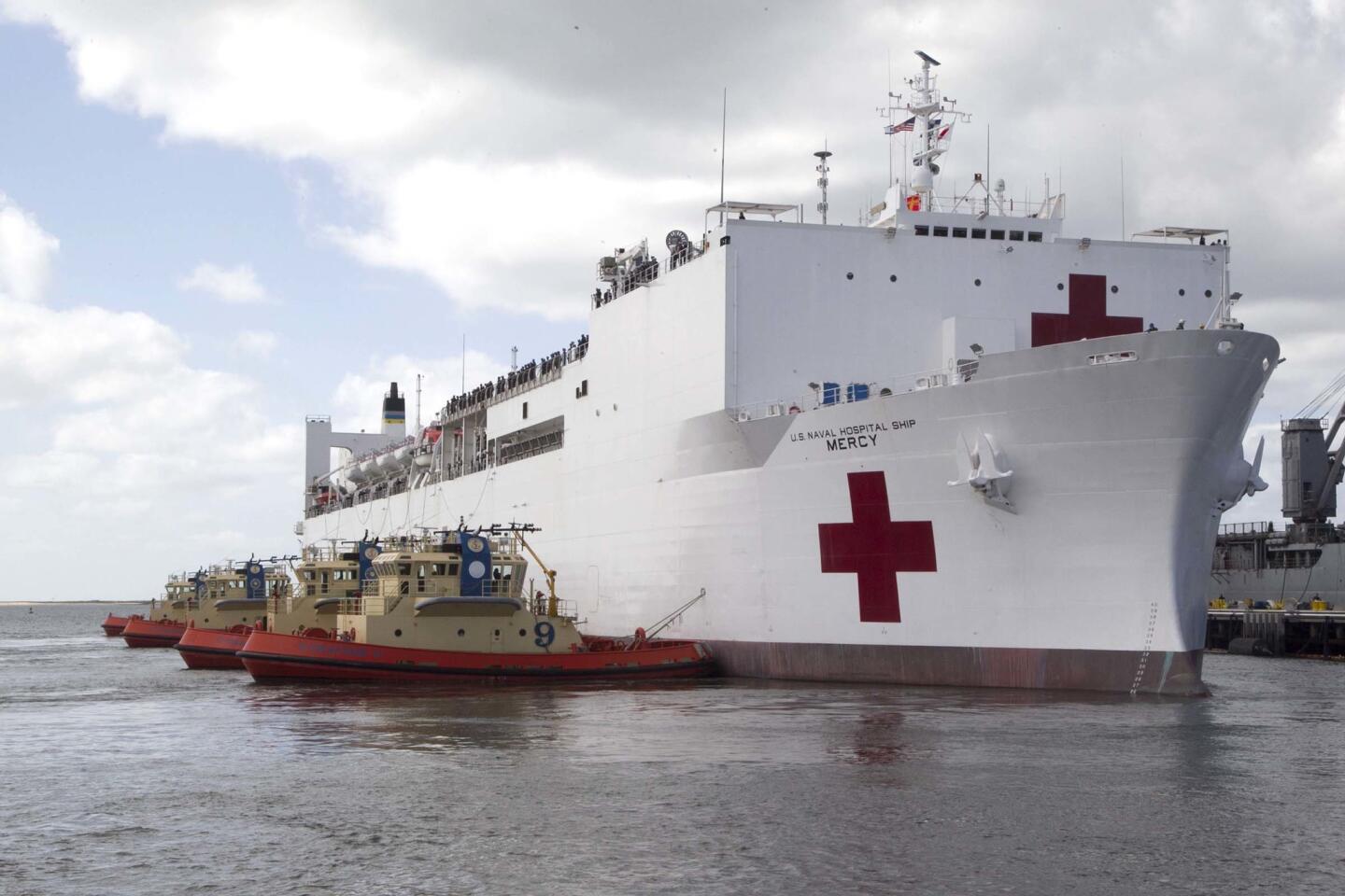 Hospital Ship Mercy departs