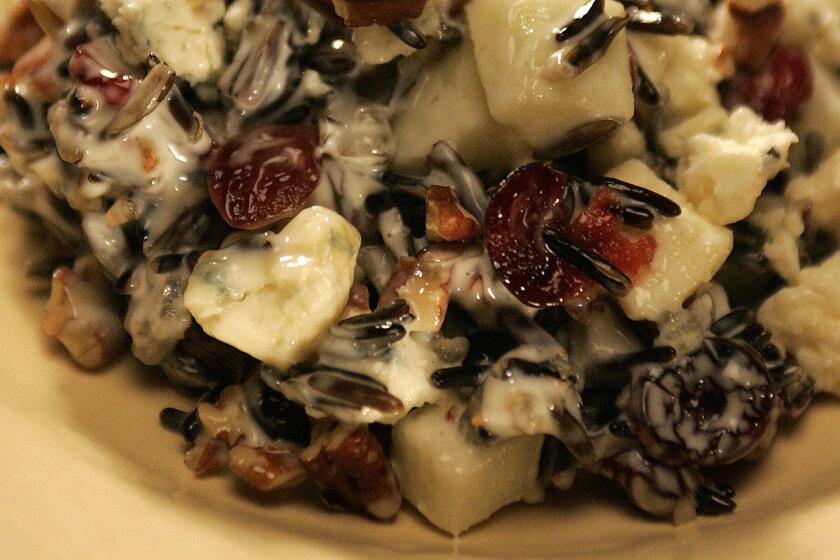 blue cheese salad, apple-wild rice salad with blue cheese and calvados dressing. November 23, 2005. (LOS ANGELES TIMES PHOTO BY KEN HIVELY)