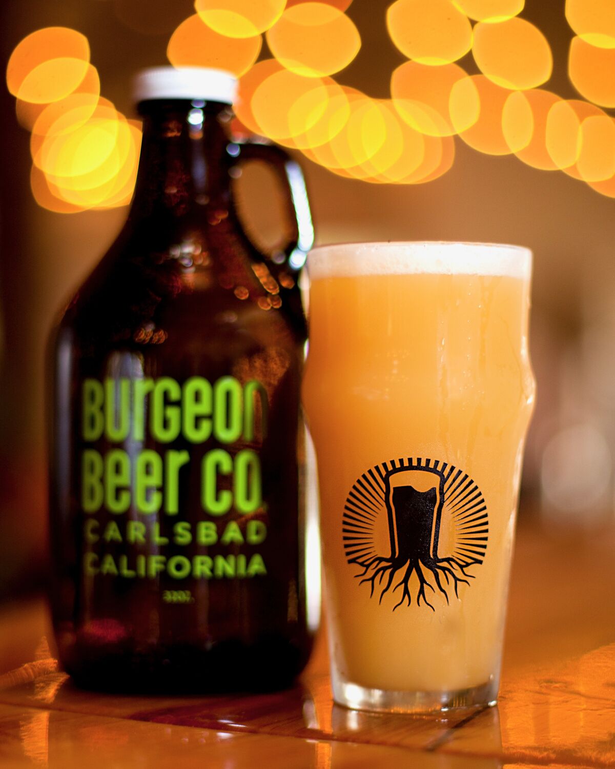 Burgeon Beer's logo pays tribute to the founders' Carlsbad roots.
