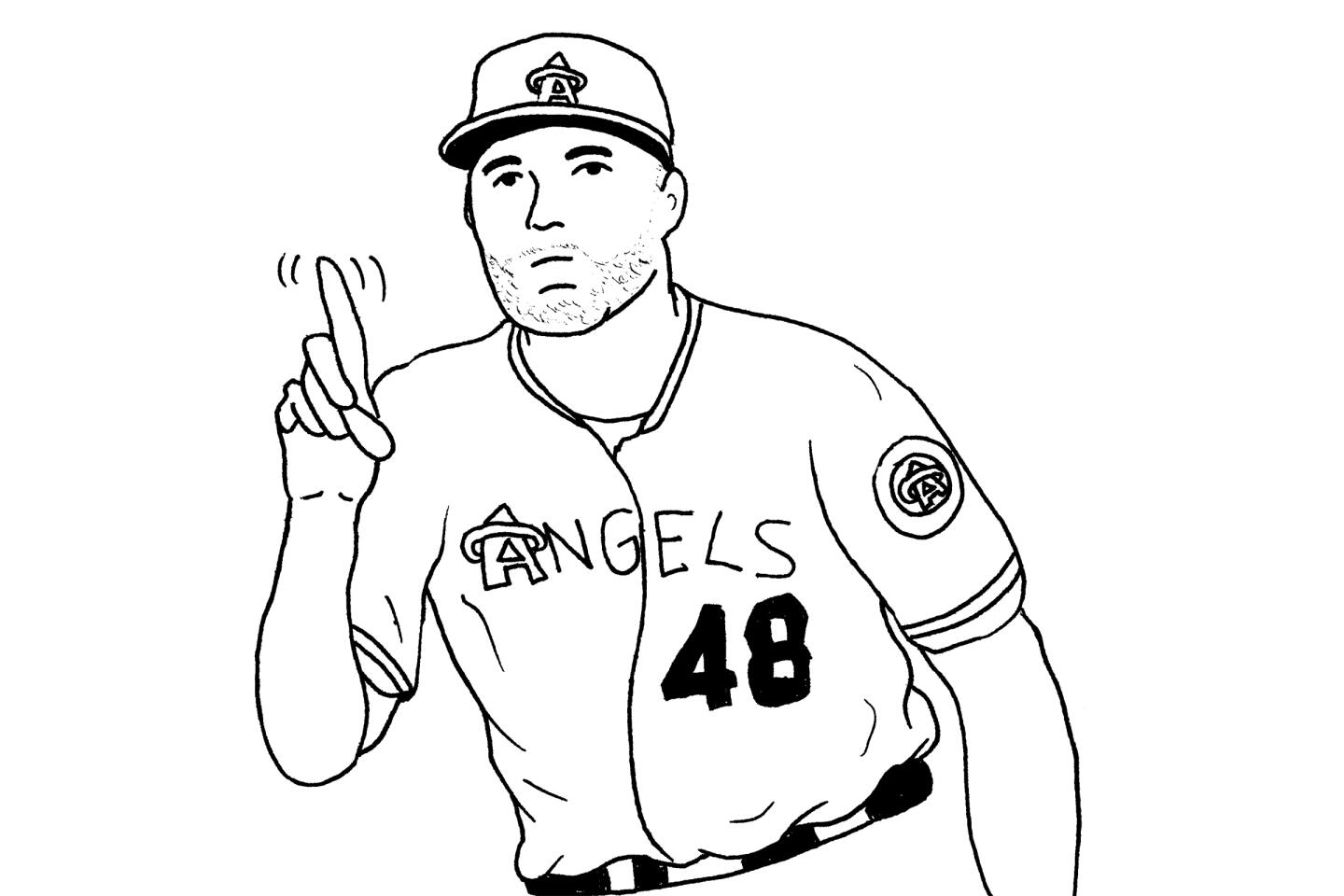 WBC USA Lithograph print of Mike Trout 2023