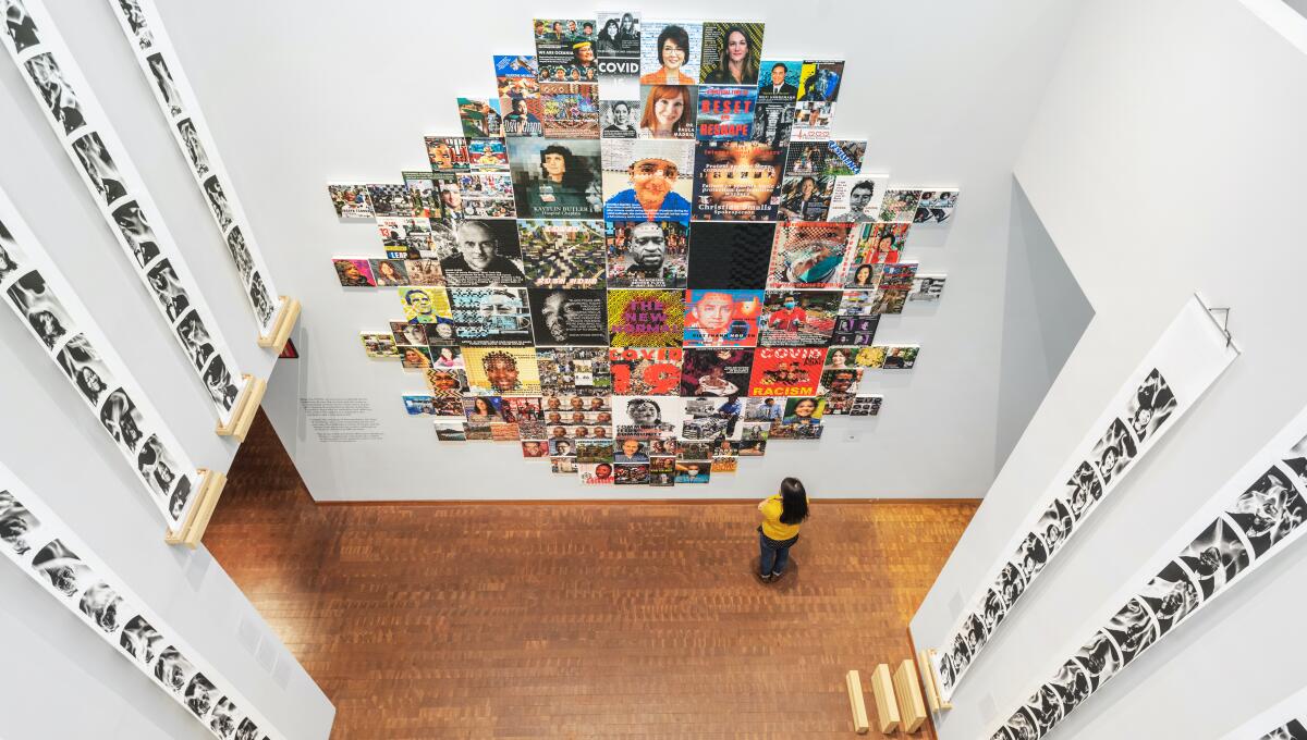 A museum exhibit honoring healthcare workers.
