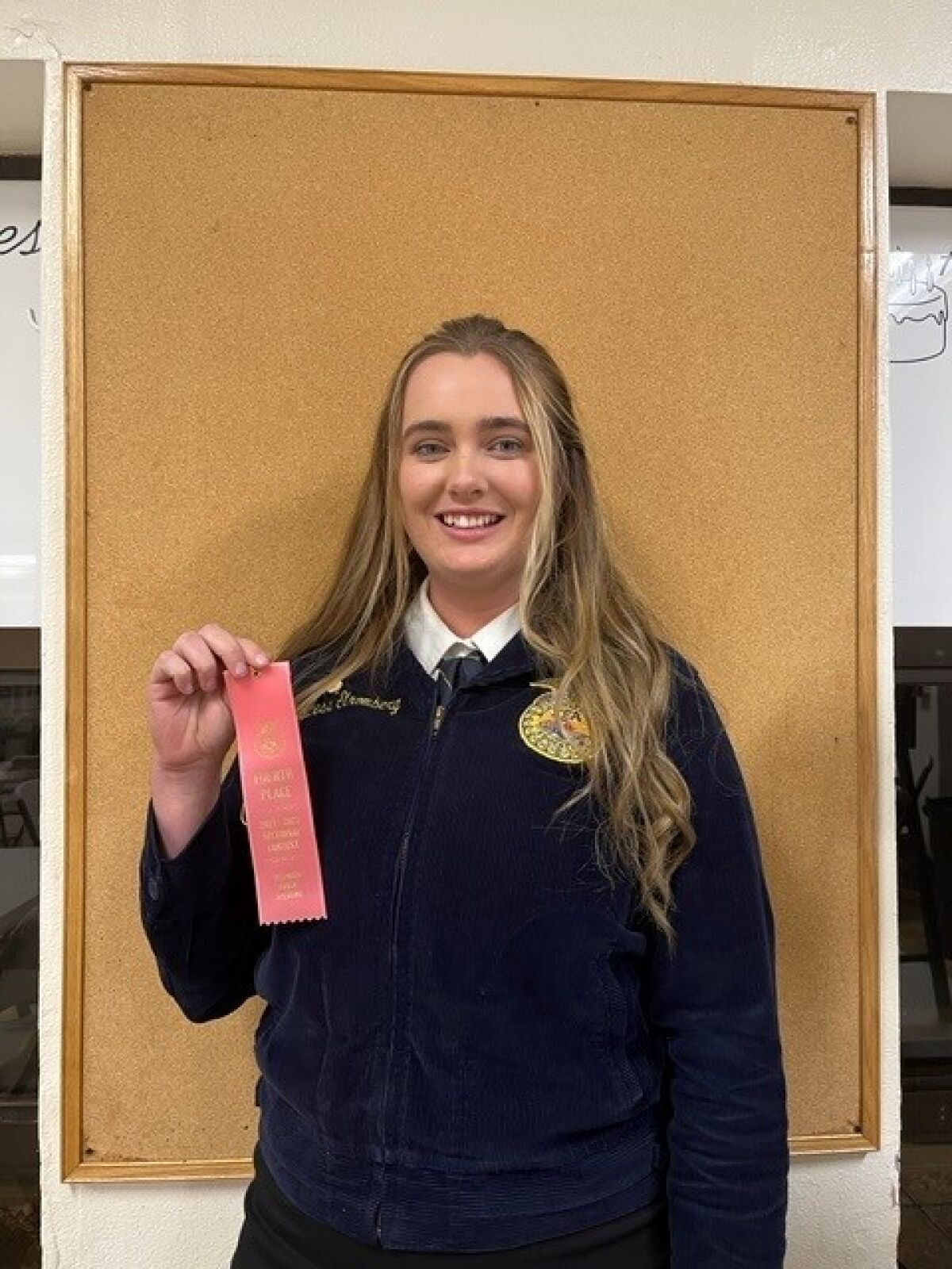 Francess Stromberg placed 4th overall in Prepared Speech in the San Diego Section FFA Public Speaking Contests.