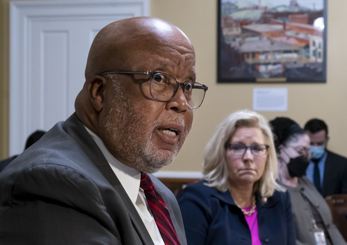 Chairman Bennie Thompson (D-Miss.) and Vice Chair Liz Cheney (R-Wyo.) of the House panel investigating the Jan. 6 riot 