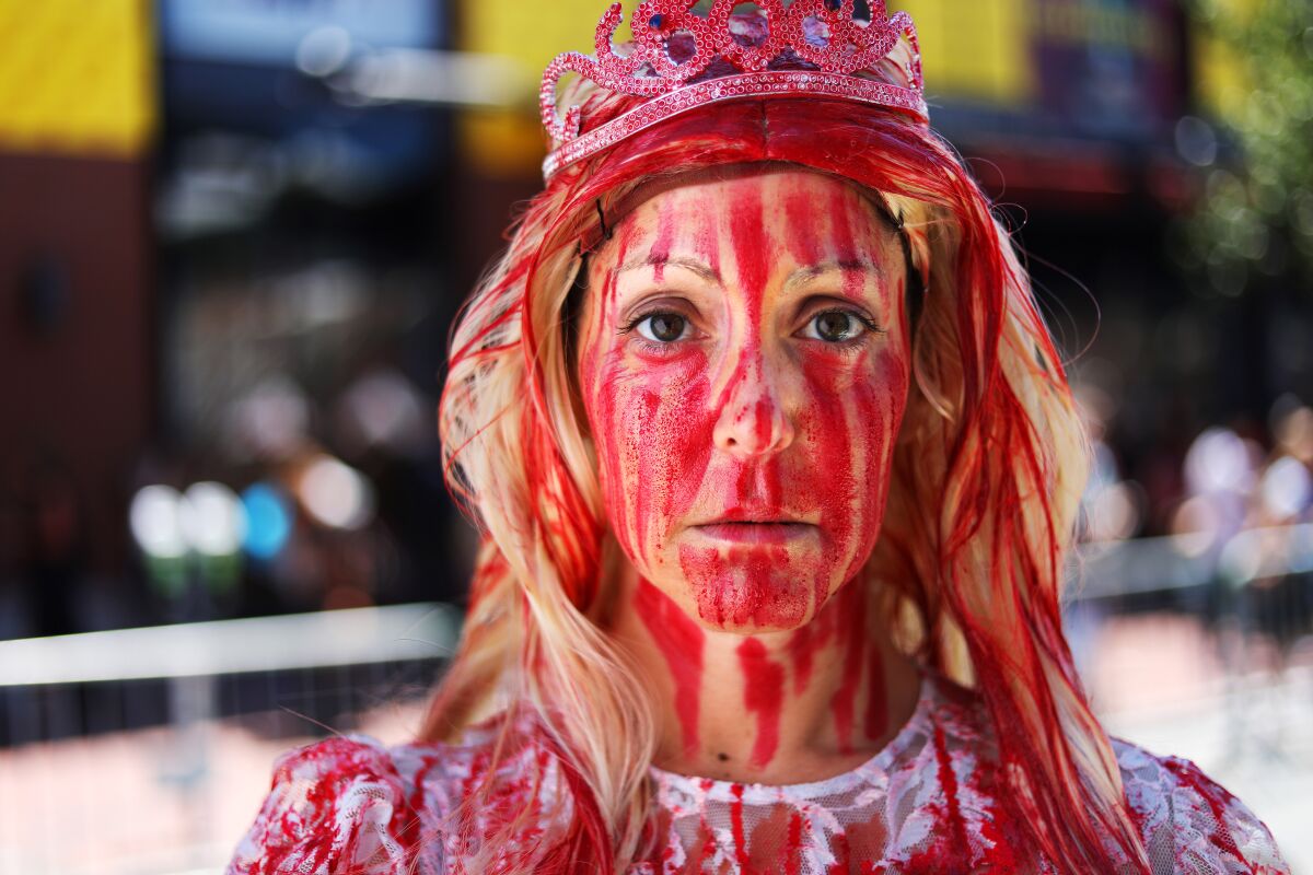 Carrie Rudner of Alameda dressed as Carrie at Comic-Con International in San Diego on July 20, 2019.