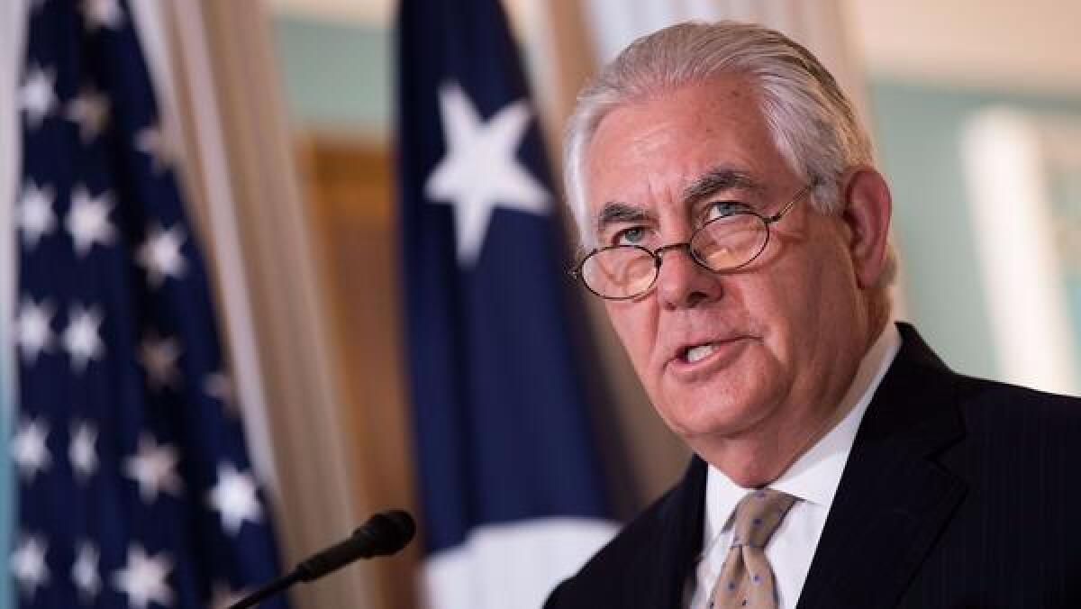 U.S. Secretary of State Rex Tillerson delivers a statement regarding Qatar at the State Department on June 9 in Washington, D.C.