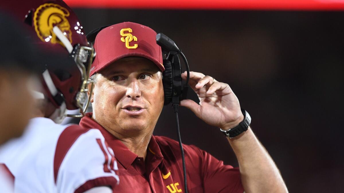 Clay Helton says he plans to be the USC football coach for a long time.