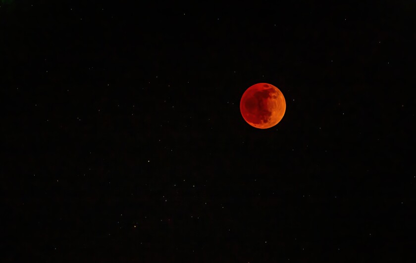 Doug Sooley took this photo of the total lunar eclipse, which unfolded the evening of May 15 into early May 16. 