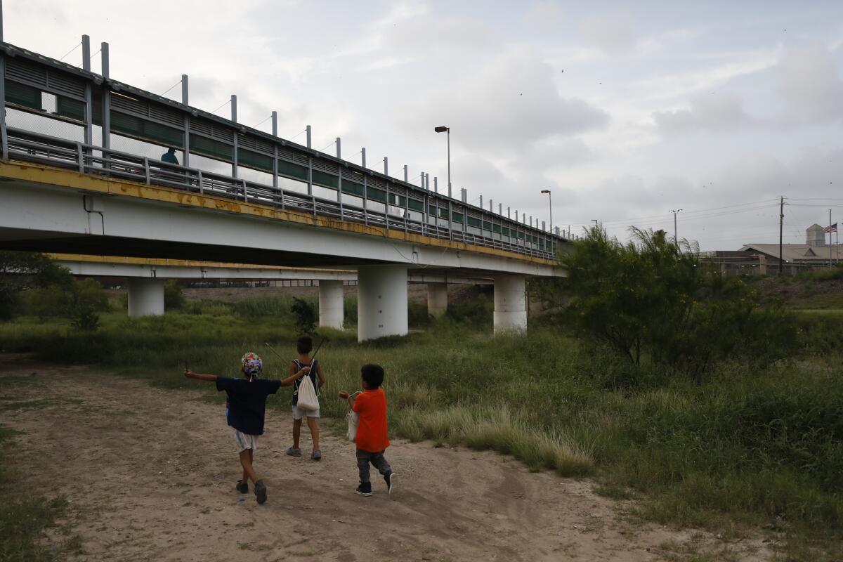 The Puerta Mexico pedestrian bridge to Brownsville, Texas, as seen from Matamoros, Mexico.