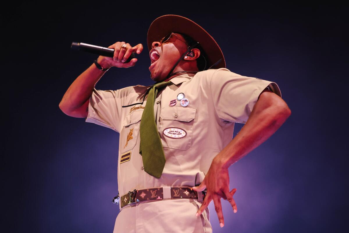 Tyler, the Creator in a Boy Scout uniform at Coachella