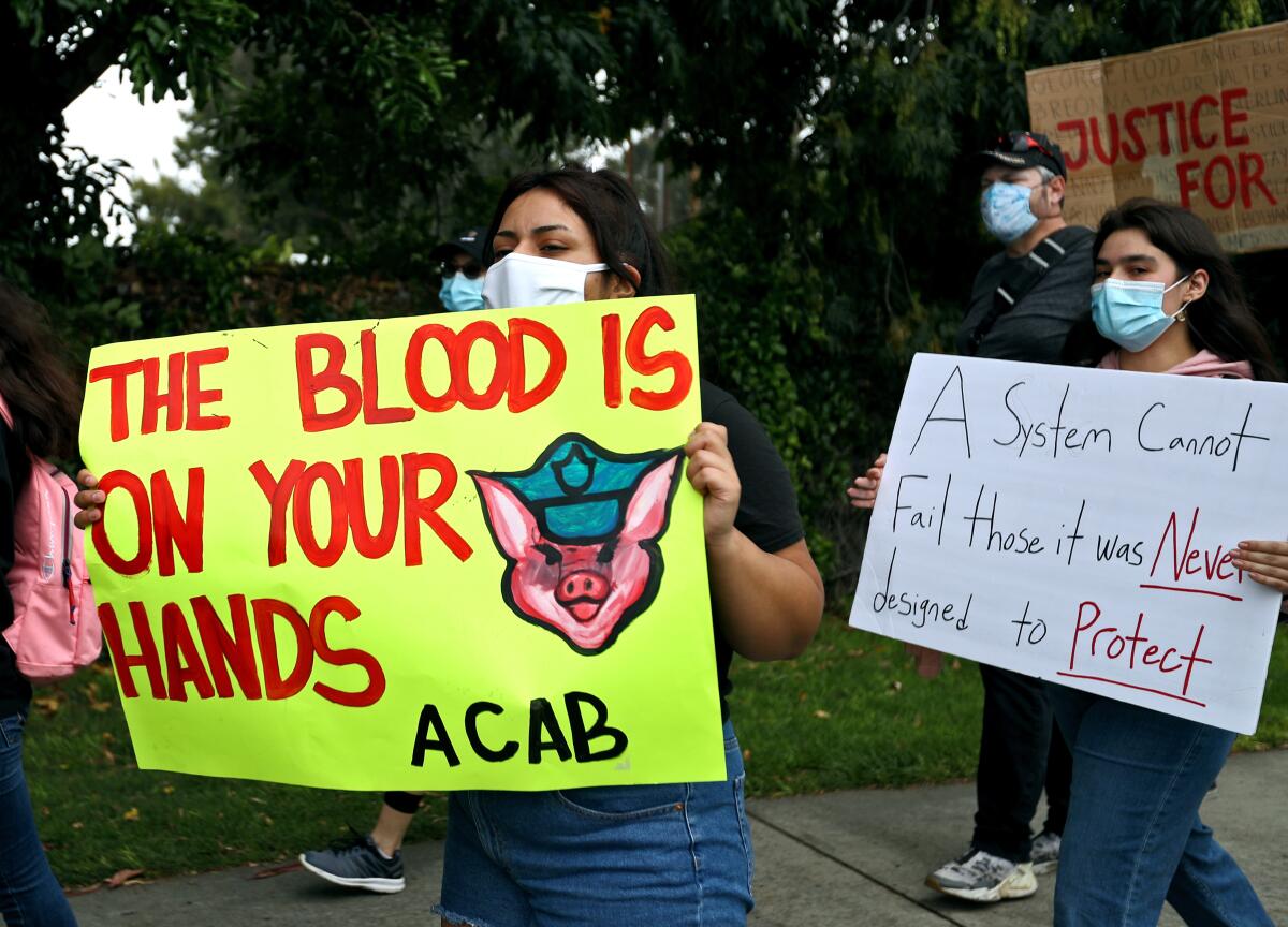 Hundreds marched around Mile Square Regional Park in support of Black Lives Matter/George Floyd on Thursday.