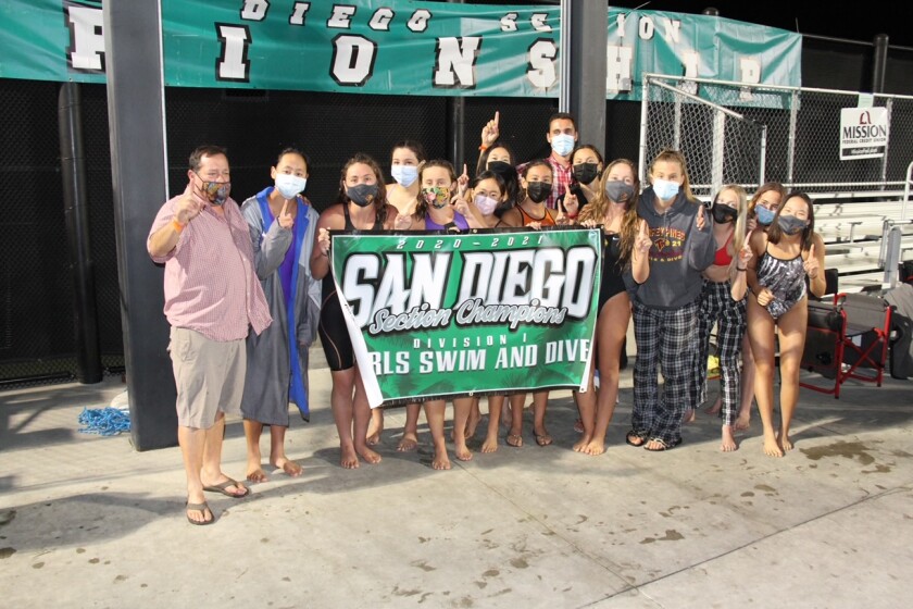 The Torrey Pines girls swim team.