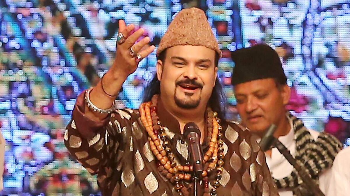 Amjad Sabri performs in 2015 during the Lux Style Awards in Karachi, Pakistan.