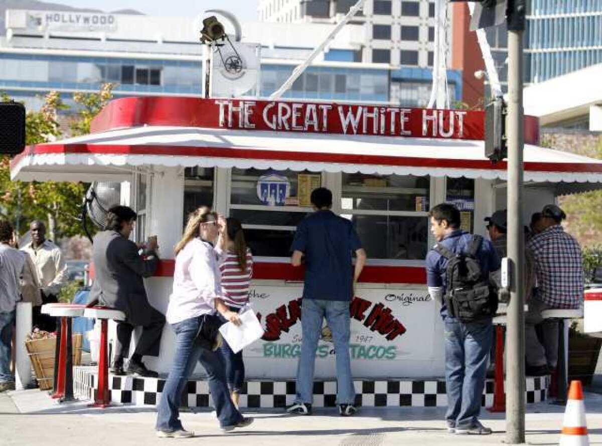 The Great White Hut is used for background during filming of the CBS television show "Criminal Minds" at the corner of Orange and California avenues in Glendale