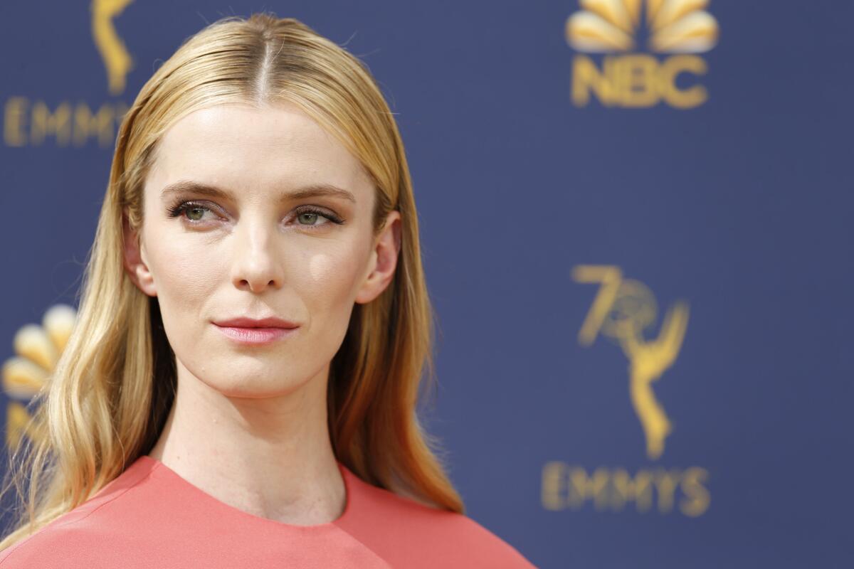Betty Gilpin arriving at the 70th Primetime Emmy Awards in Los Angeles.