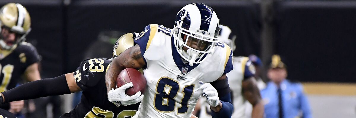 Rams tight end Gerald Everett finds some running room against the New Orleans Saints.