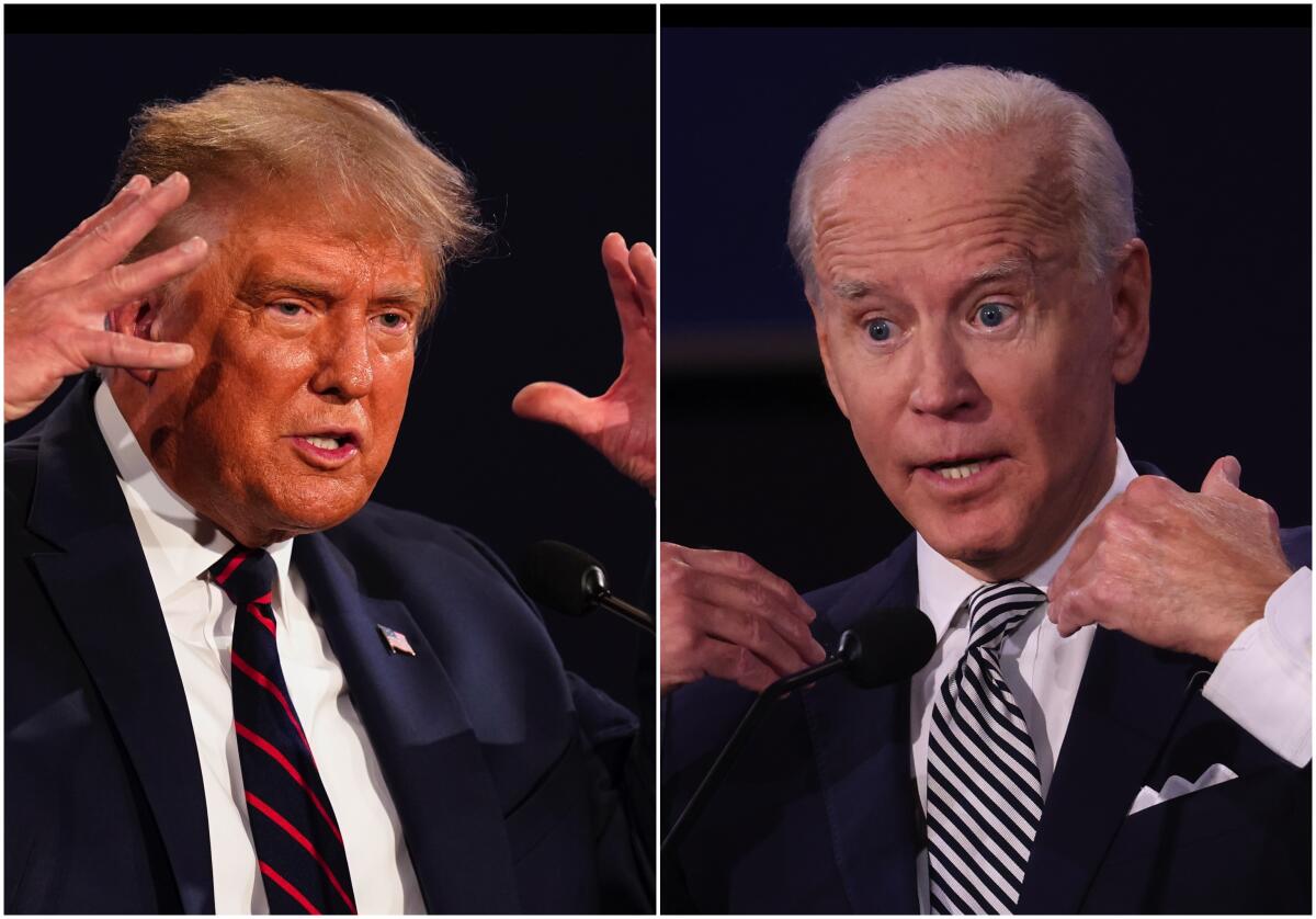 President Trump and Democratic presidential nominee Joe Biden face off in the first presidential debate in Cleveland.