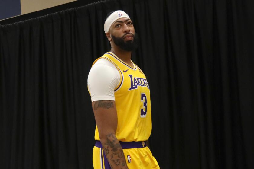 LOS ANGELES, CA - OCTOBER 2, 2023 - Los Angeles Lakers star Anthony Davis.