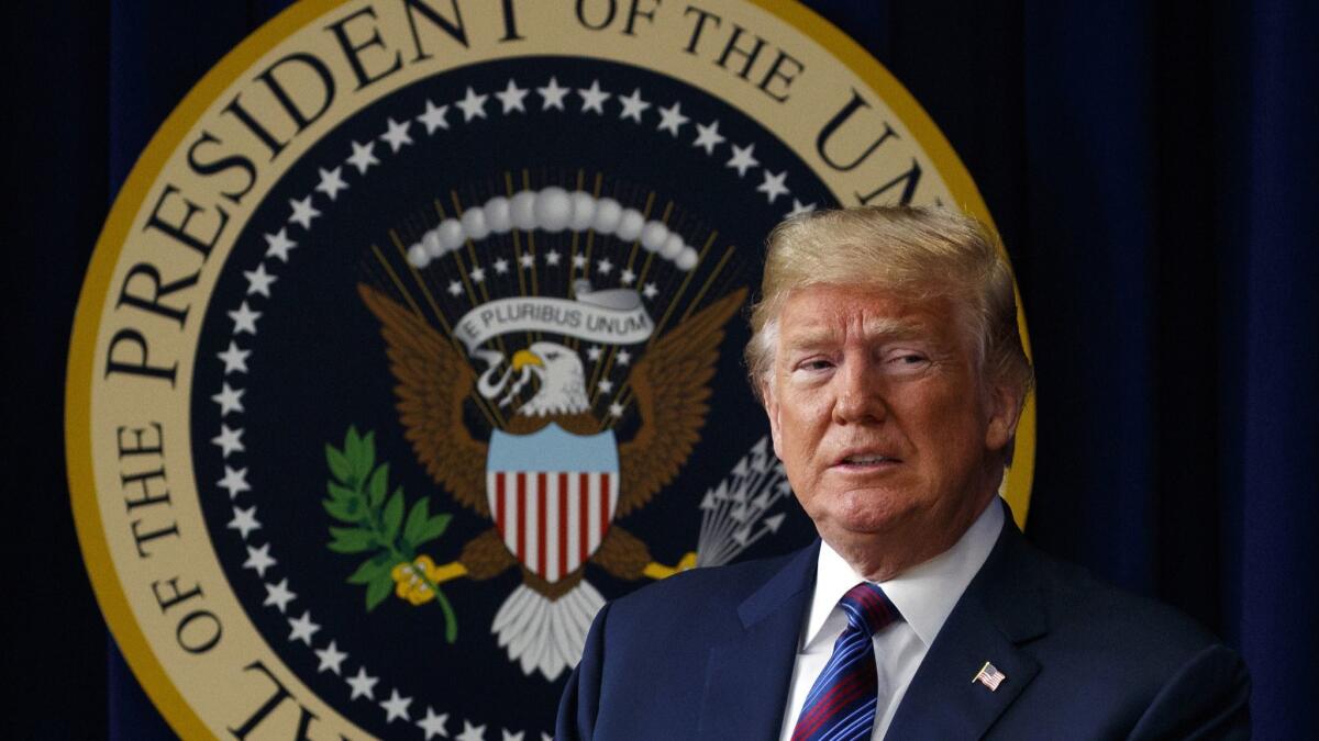 President Trump at a bill signing ceremony at the White House on May 30.