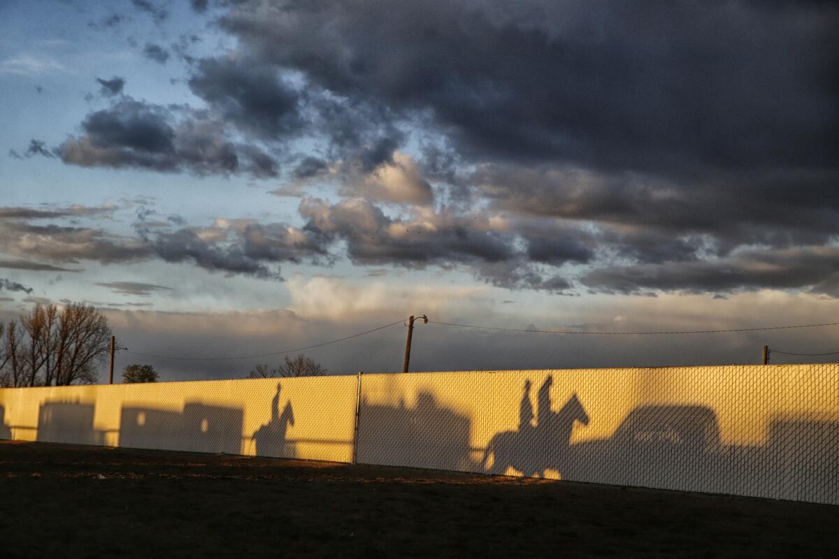 High school students compete in a rodeo at the Cassia County fairgrounds. (Robert Gauthier / Los Angeles Times)