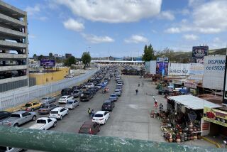 Though new coronavirus border regulations have not been relaxed in recent days, traffic to cross into the United States at the San Ysidro Port of Entry from Tijuana backed up nearly a mile on Tuesday, April 21. Those at the front of the line said the wait was 2 hours and 30 minutes.