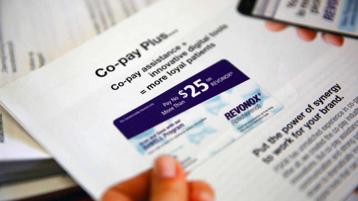 An example of a drug coupon, which one California bill seeks to clamp down on. The measure is one of several tackling prescription drug prices.