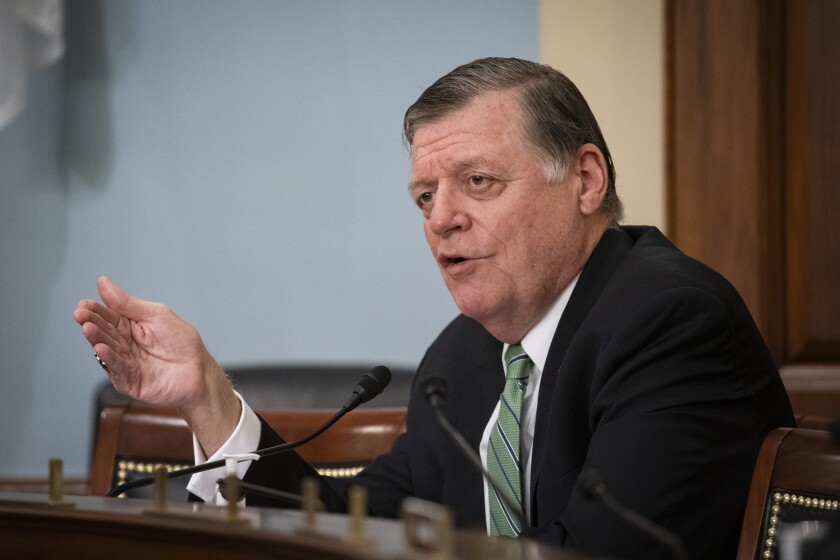 FILE - In this June 4, 2020, file photo, Rep. Tom Cole, R-Okla., speaks during a hearing on Capitol Hill in Washington. A dirty word for many Republicans is making the rounds on Capitol Hill -- earmarks. For nearly a decade, both chambers of Congress have abided by a ban on earmarks, or spending requested by a lawmaker to fund a specific project or institution back home. But Democrats are moving to bring back the practice, leaving the GOP lawmakers divided over how to respond.(Al Drago/Pool via AP, File)