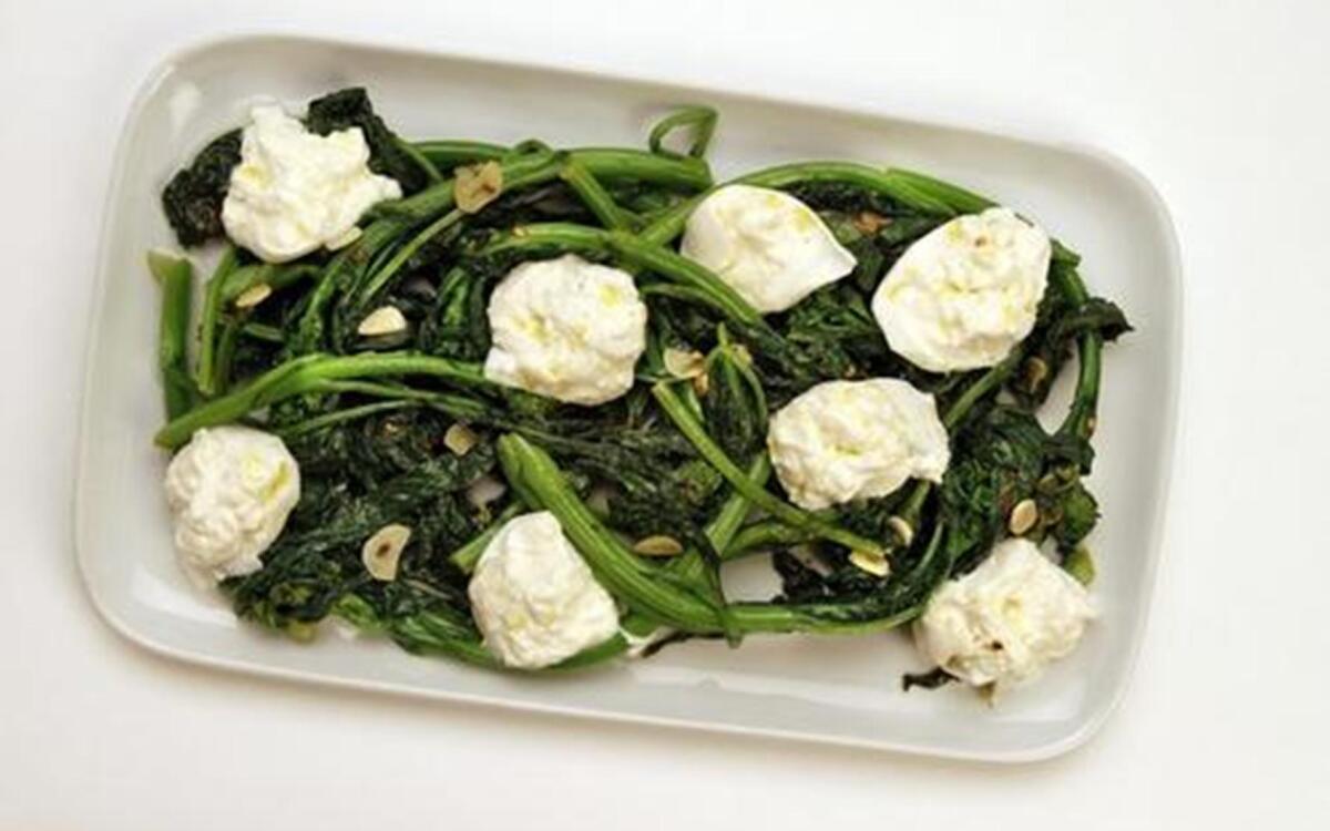 Broccoli rabe with burrata