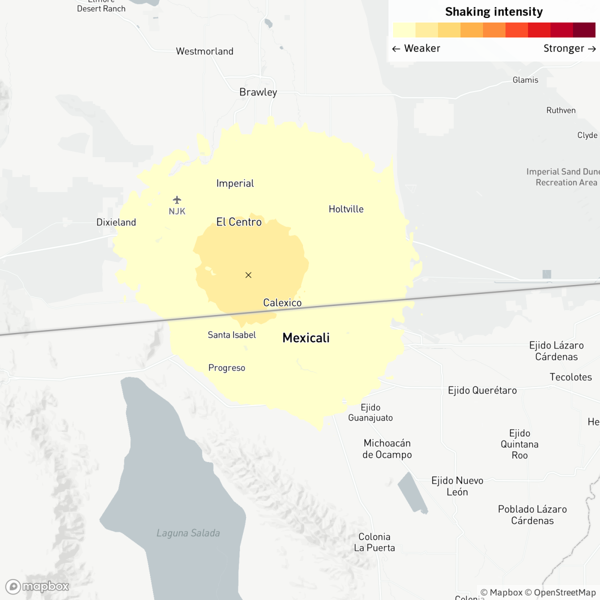 An earthquake was reported 1 mile from Calexico