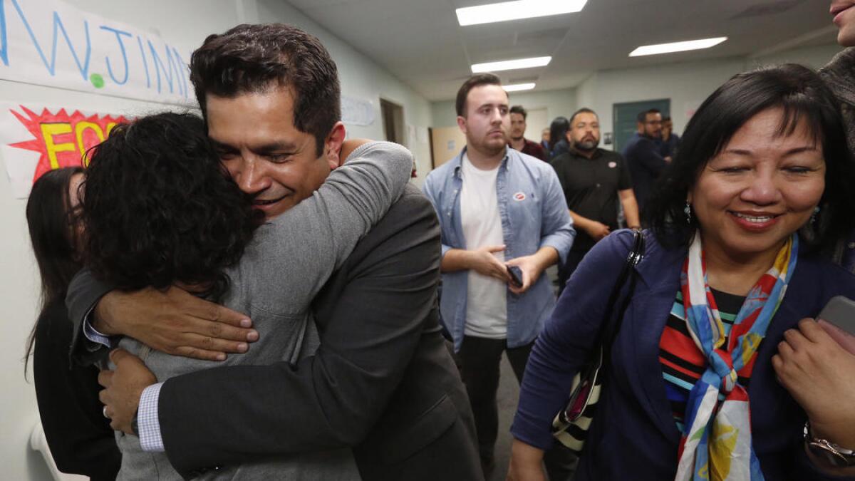 Gomez embraces a supporter.