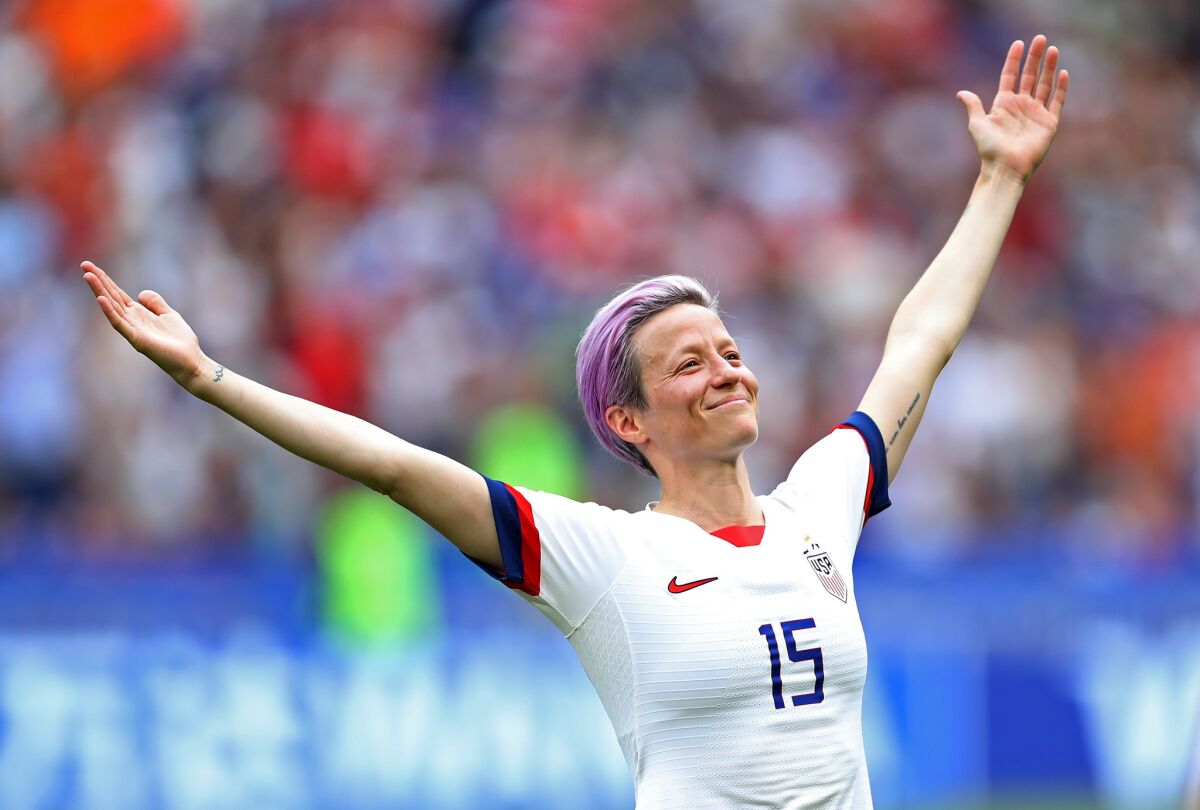 Column Winged victory Megan Rapinoe’s postgoal pose stood for more