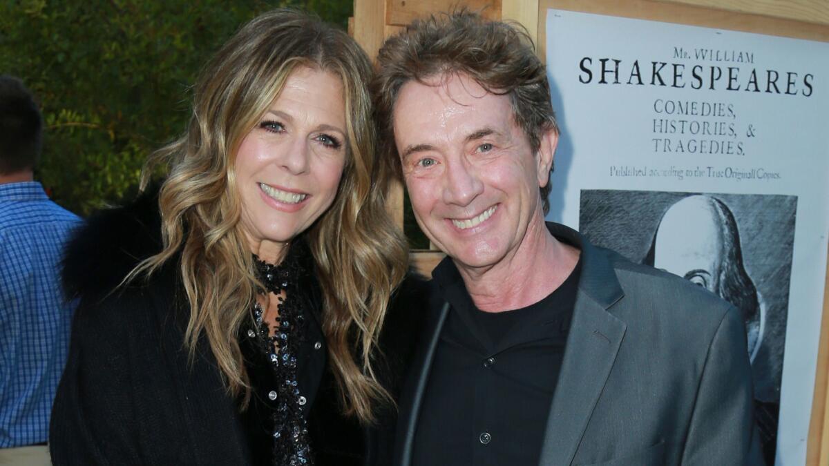 Rita Wilson and Martin Short attend the opening-night celebration of Shakespeare's "Henry IV."